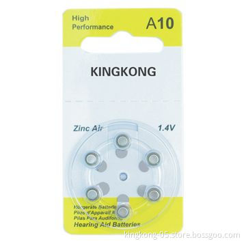 High Performance 1.4V Zinc Air Hearing Aid Battery